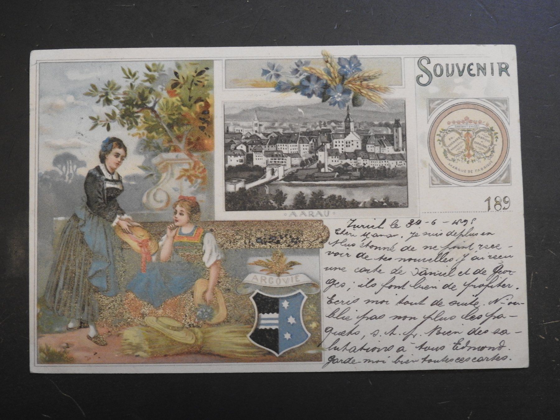 Ansichtskarten: Aarau Souvenir Suchard 1998 – Gebraucht aus Rain von 999-800-K