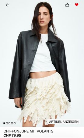 Cream Ruffle Skirt - Unique Volant Design, Perfect for