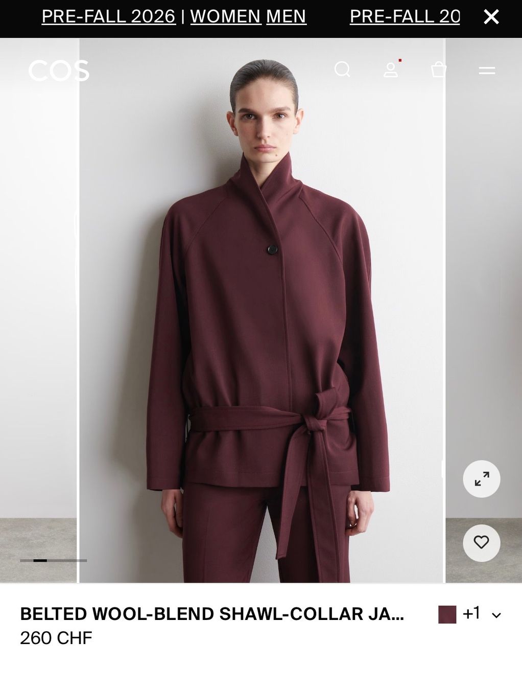 Cos Giacche: Belted Wool-blend Shawl Collar Jacket – Nuovo e nell'imballaggio originale da Münsingen venduto da ste_czj9