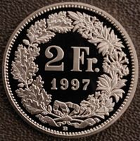 2 Franken 1997 pp / aus Münzsatz / in einer Münzkapsel