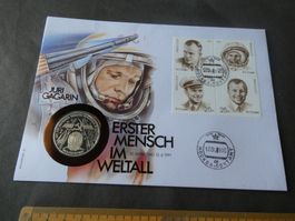 Russland 1981, 1 Rubel unzirkuliert, Juri Gagarin - Münzbrie