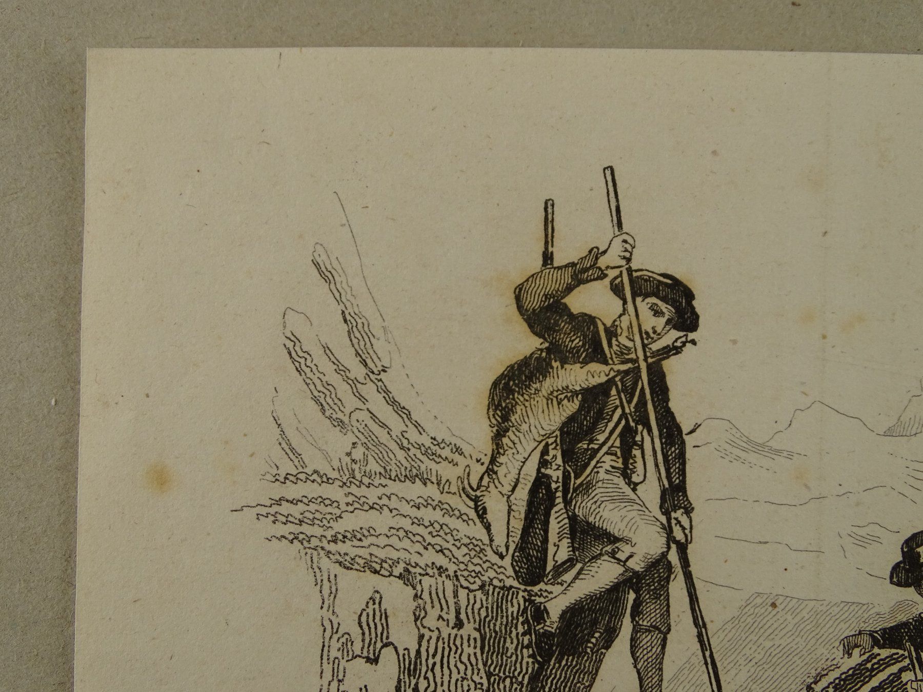 Incisioni: GEMSJÄGER, STAHLSTICH 1836, JAGD, JÄGER – Usato da Grüningen venduto da Kartensammler 2
