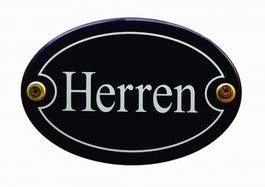 Emaille-Schild oval-blau-HERREN