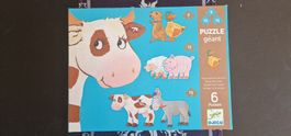 DJECO Puzzle géant – Bauernhof Tiere (6 Puzzles, 3+)