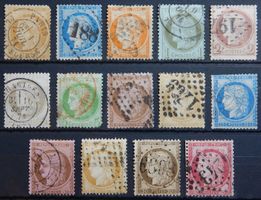 Frankreich Kat. 33-35 & 45-55 gest. 1870/75 Kat. 215 Euro