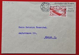 PRO JUVENTUTE 59 EINZEL ZÜRICH FLAGGE KIND ARBEITSLOSE 1932
