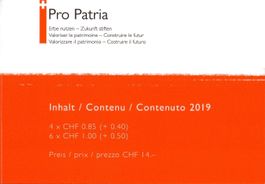 2019 MH Pro Patria postfrisch Postpreis 14.-   KW Fr. 40.-