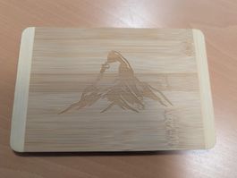 Frühstücksbrettche mit Gravur: Matterhorn, Unikat, Einmalig.