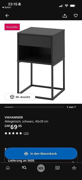 Ikea Comodini: IKEA VIKHAMMER Nachttisch – Usato da Dottikon venduto da michelle.s_ 3