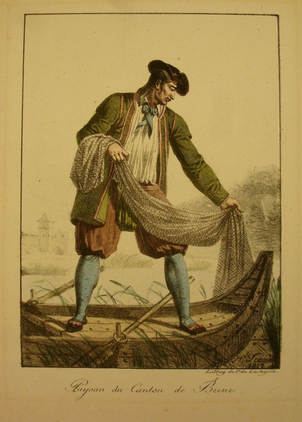 Grafica & Litografie: BERN, FISCHER, LITHOGRAPHIE 1817 – Usato da Grüningen venduto da Kartensammler