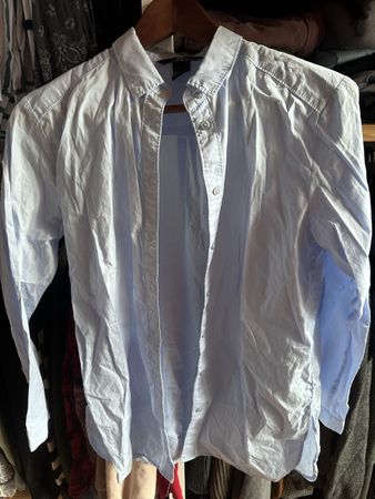 Hemd Bluse hellblau Gr. 34, H&M, 100% Baumwolle