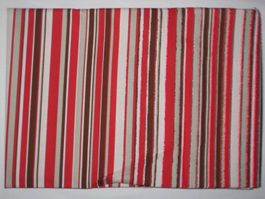 Baumwollstoff rot/ecru/braune Streifen Reststück