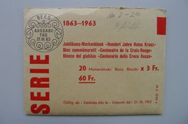 1963, 18xW40 Sonderblöcke (Rotes Kreuz) mit ET-Stempel.