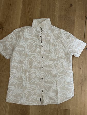 Tom Tailor Kurzarm Hemd Regular Beige Muster Grösse XXL