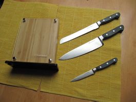 Messerblock mit 3 Küchenmessern, Lunasol Kitchenware