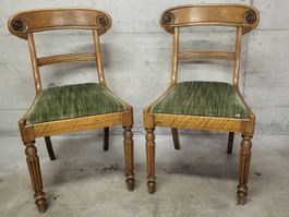 zwei vintage Nussbaum Stühle später Biedermeier-Stil (1850)