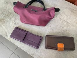 Tasche mit Geldbörse & Brille Etui