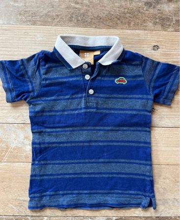 Manor Baby Poloshirt Gr. 86/18M blau gestreift Auto Top!