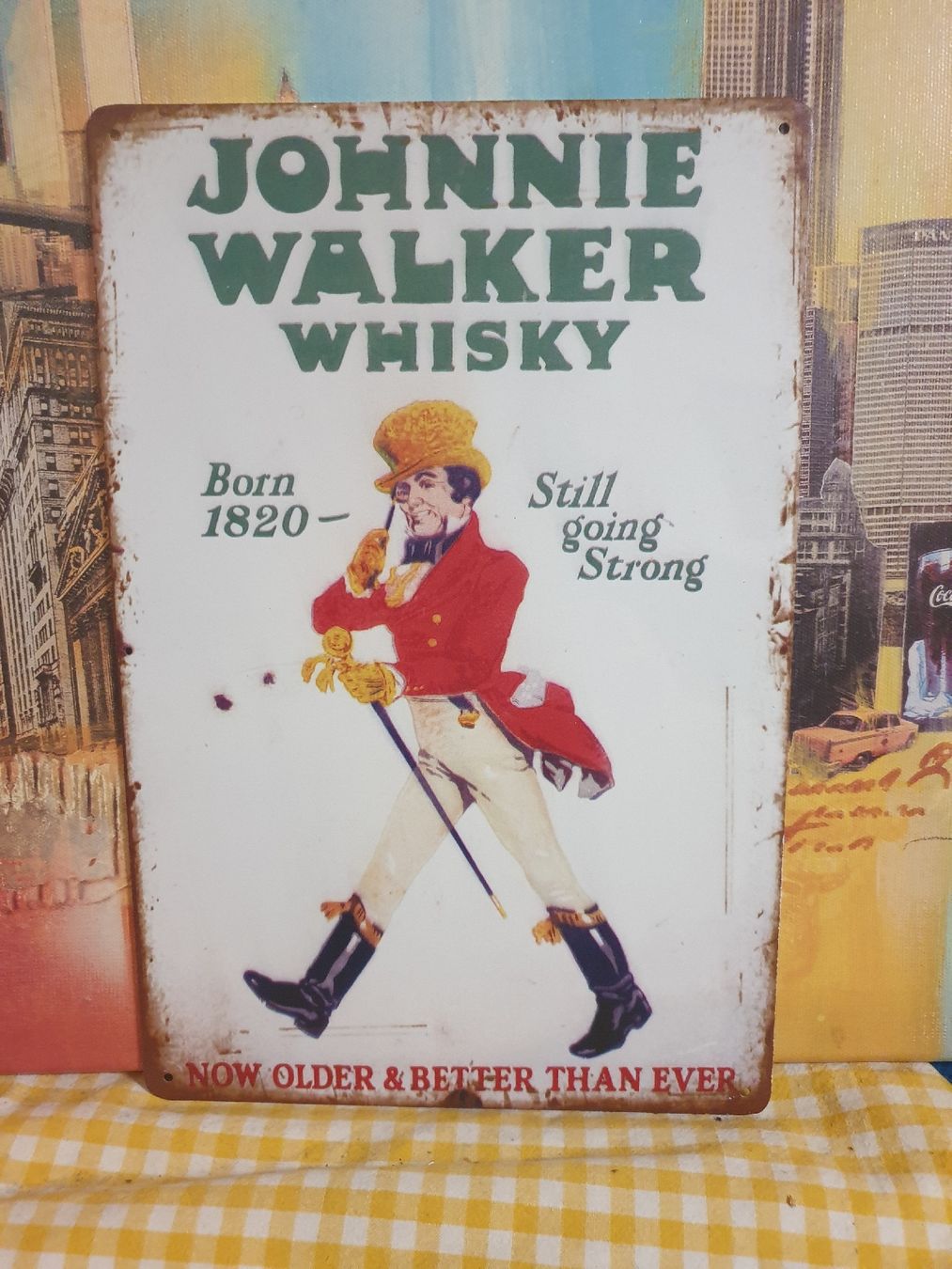 Schilder: Blechschild Johnnie Walker Whisky "Born 1820"  – Neu und originalverpackt aus Olten von Marsmobil