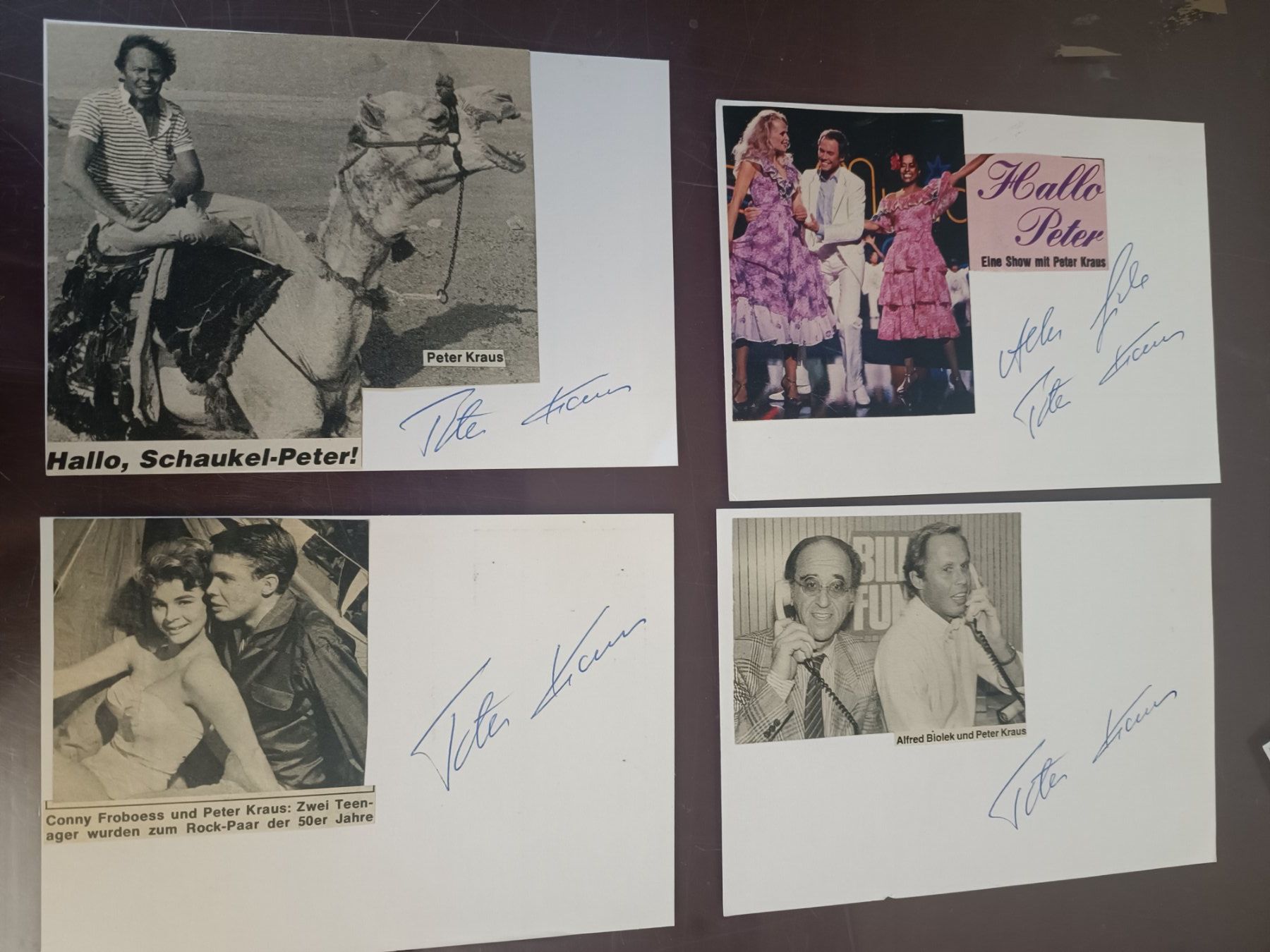 Autografi: Peter Kraus  - 4x handsigniert - 80er Jahre – Usato da Menziken venduto da Artographs
