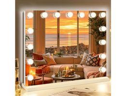 Hollywood Schminkspiegel, Spiegel mit Beleuchtung, 15 LEDs
