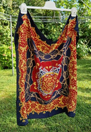 Vintage Renato Balestra Seidenfoulard Jacquard Handrolliert
