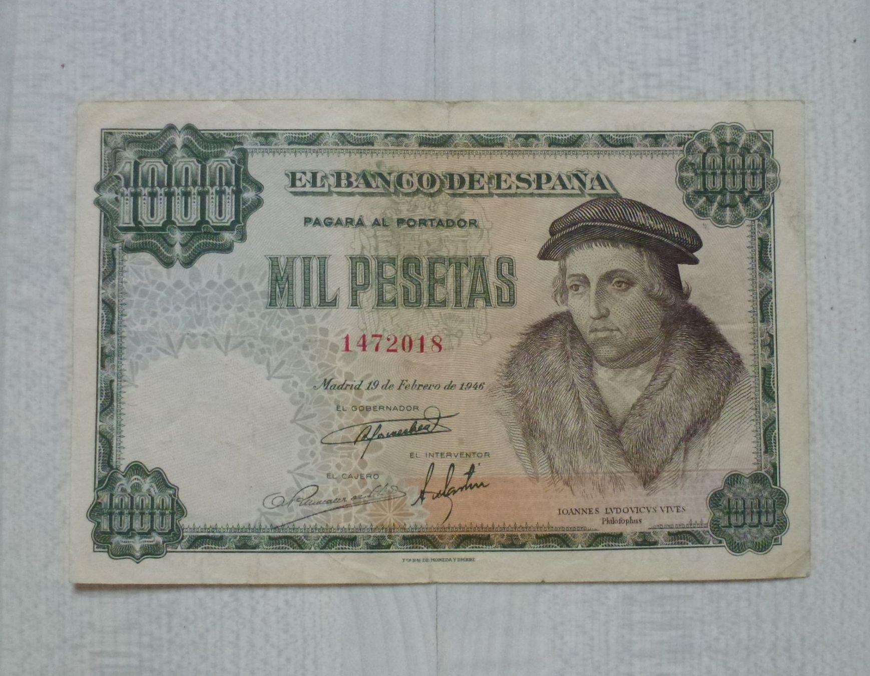 Banconote: Spanien ++ 1000 Pesetas 19. Feb. 1946 – Usato da Walkringen venduto da Casablanca777