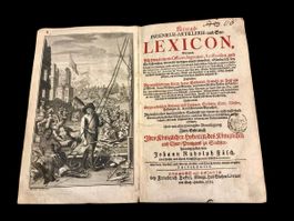 Antikes Kriegsbuch Ingenieur-Artillerie-Lexikon, 1735!