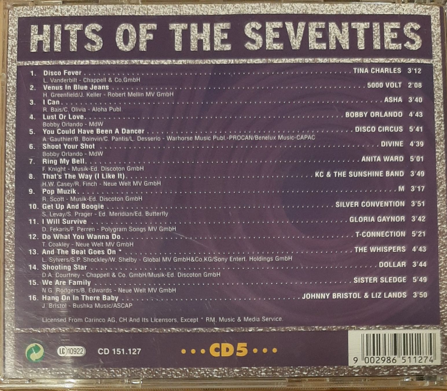 CDs: Hits Of The 70's CD5, Pop & Rock Compilation Sampler – Gebraucht aus Schönenberg TG von Gregordini 1
