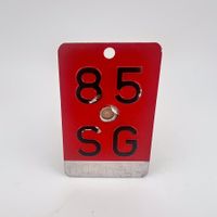 Velonummer Velo Nummer Fahrrad Schild St. Gallen SG 85 Retro