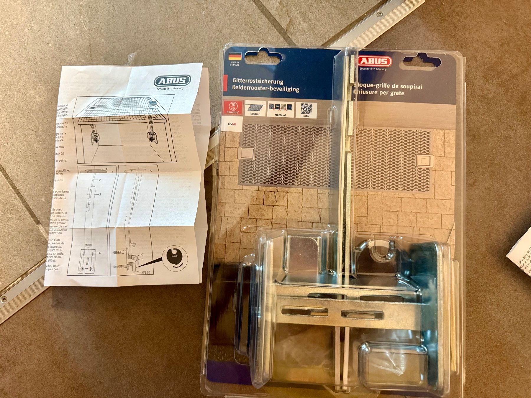 Abus Schlösser: 2 Abus Gitterrostsicherung GS60 – Neu und originalverpackt aus Hüttwilen von moerti