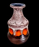 Vase Strehla 1267 Fat Lava Orange Vintage 60s' 70s'  24 cm