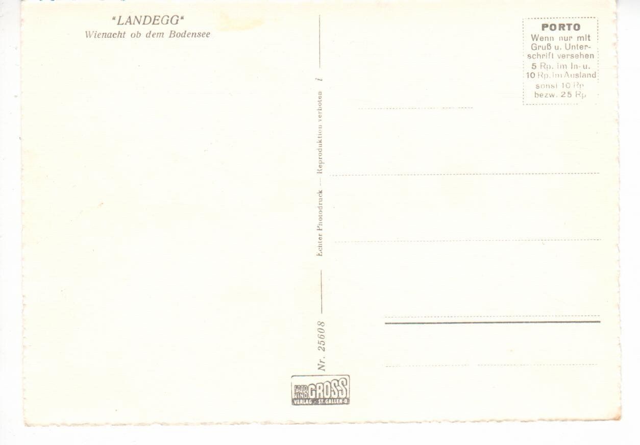 Cartoline postali: Landegg - Wienacht ob dem Bodensee – Usato da Wolhusen venduto da Curver9 1