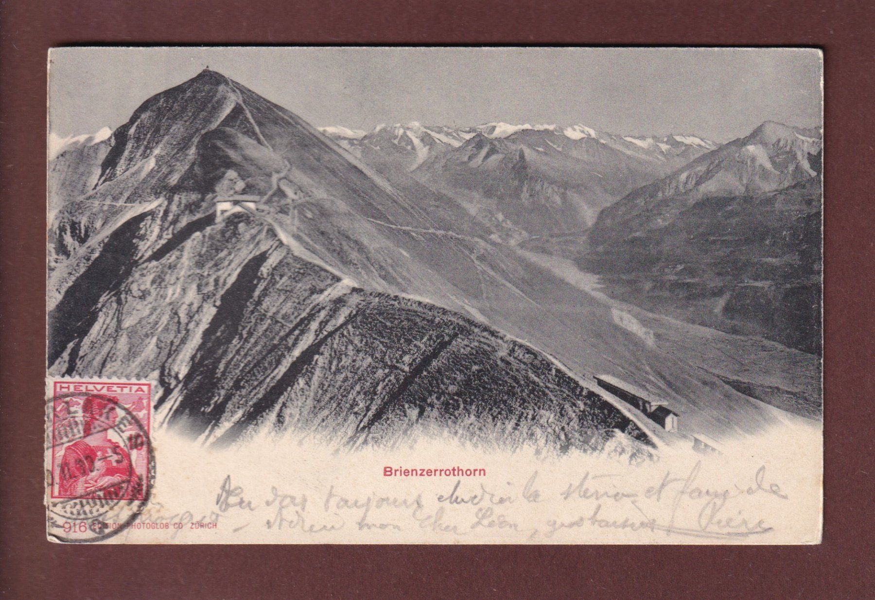 Cartoline postali: BRIENZERROTHORN - 1910 – Usato da Pully venduto da nicecards