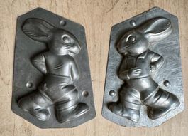 Alte Schokoladenform Hase zwei Hälften o. Klammer Allemagne