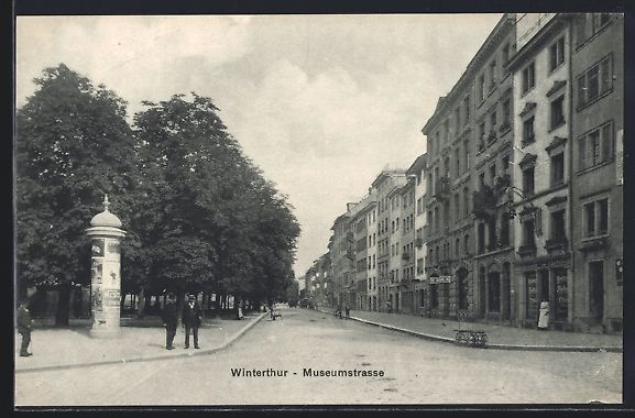 Cartoline postali: Winterthur, Museumstrasse mit Litfasss – Usato da Berlin venduto da bartko-reher
