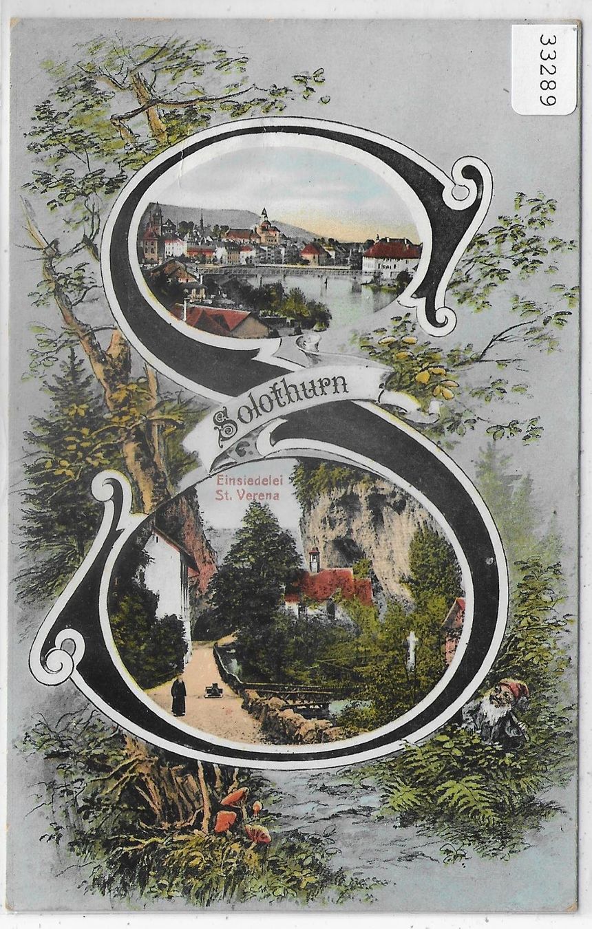 Cartoline postali: S wie Solothurn - Einsiedelei - Litho – Usato da Ettingen venduto da Kartenplanet