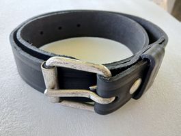 Ledergürtel Schwarz 1 Loch 105/40, Made in Holland