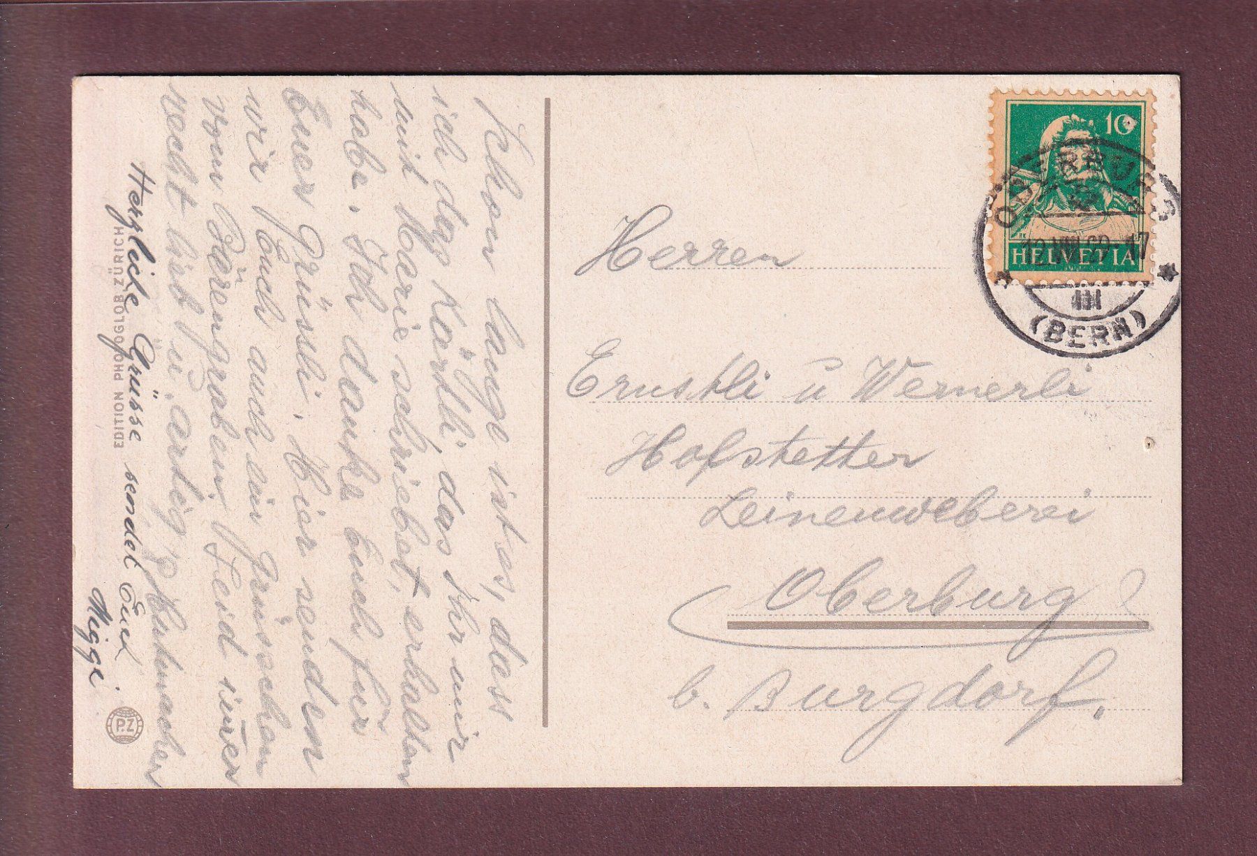 Ansichtskarten: BERN - Bärengraben - 1929 // kleines Loch // – Gebraucht aus Pully von nicecards 1