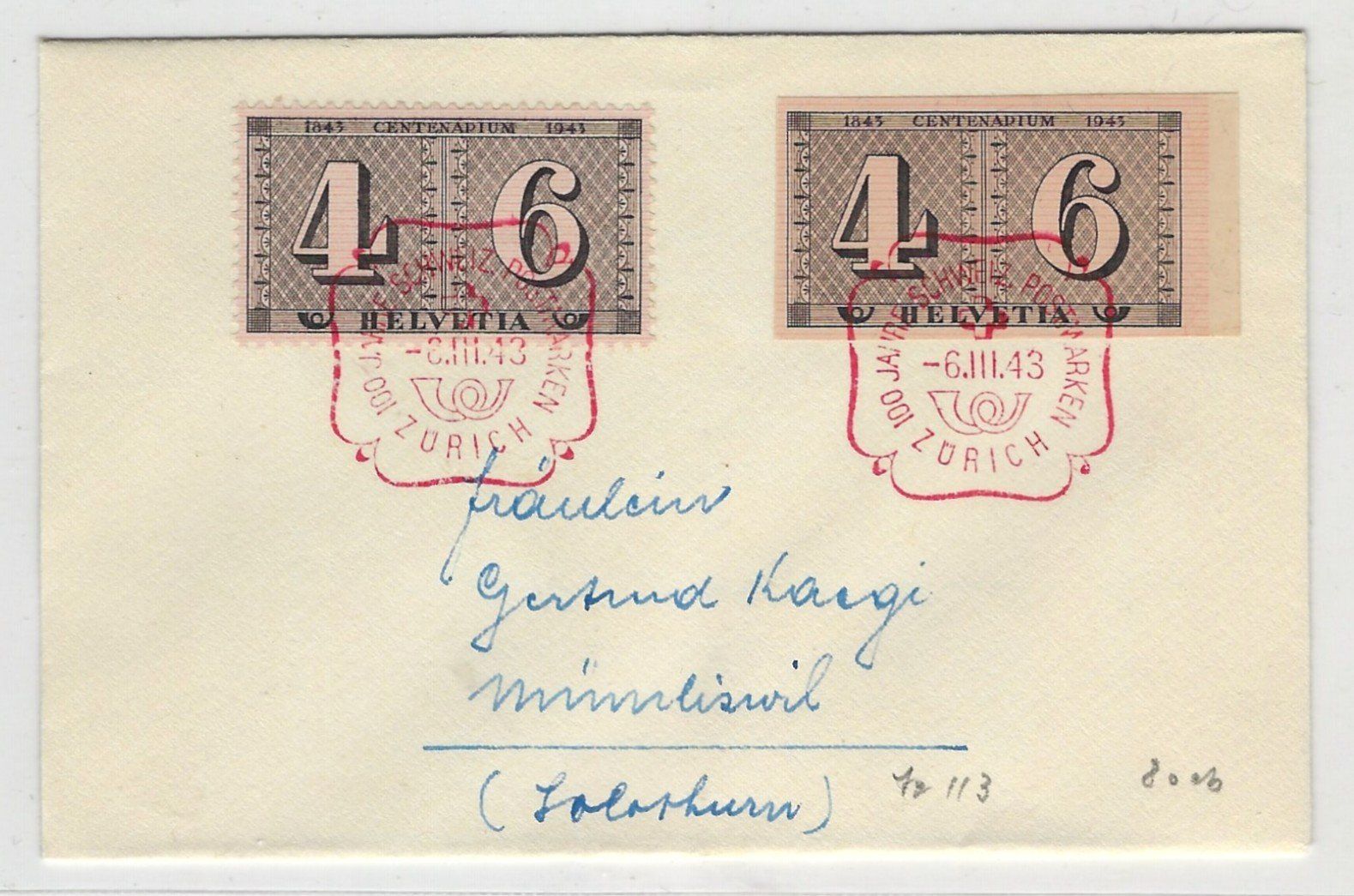 Tutti i francobolli: 1943 Brief mit Ausschnit Kleinbogen    15842 – Usato da Lunden venduto da Animus999