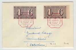 1943 Brief mit Ausschnit Kleinbogen    15842