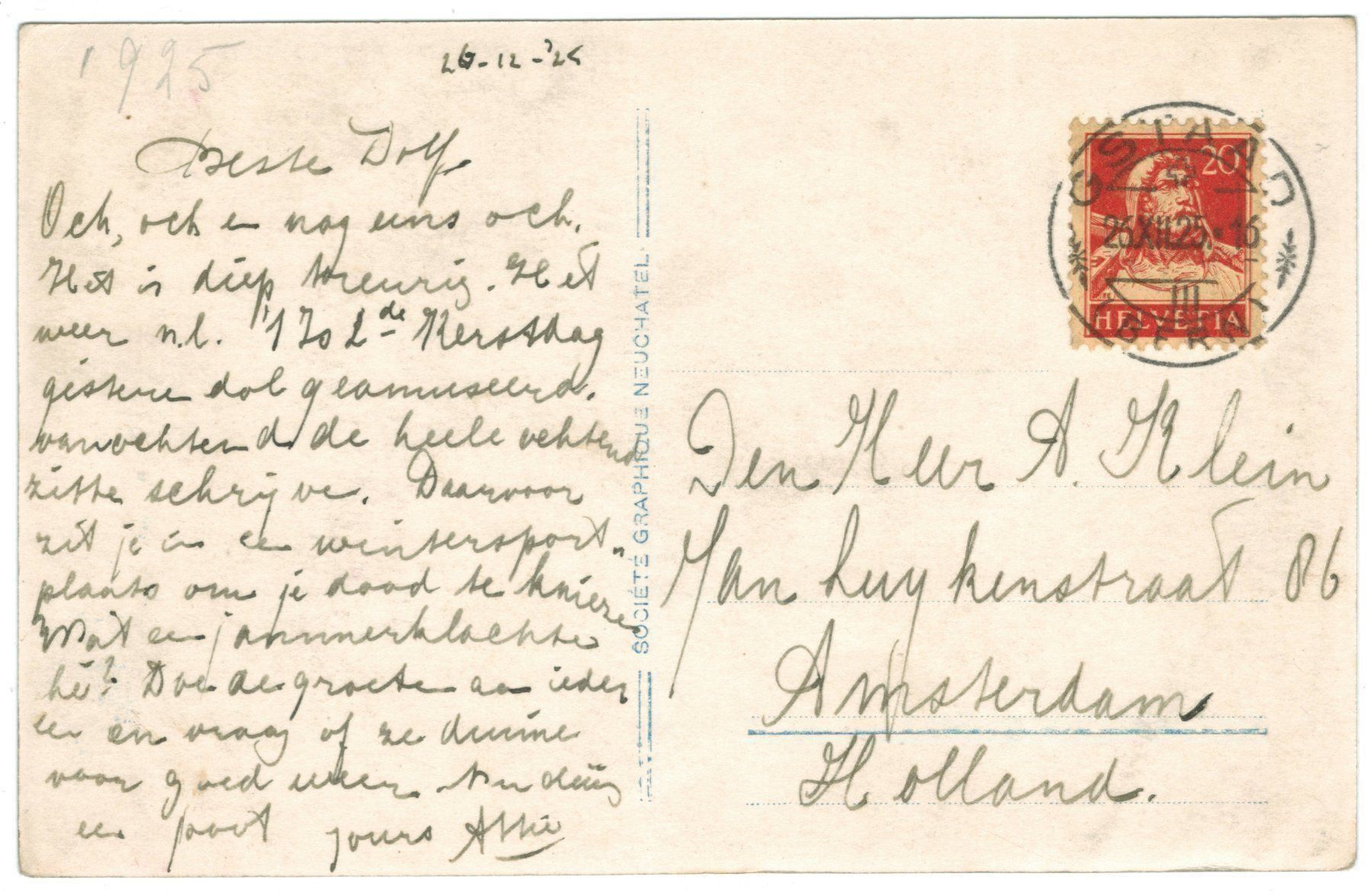 Ansichtskarten: AK Saanen im Winter 1925 – Gebraucht aus Zürich von tol_b7c7 1