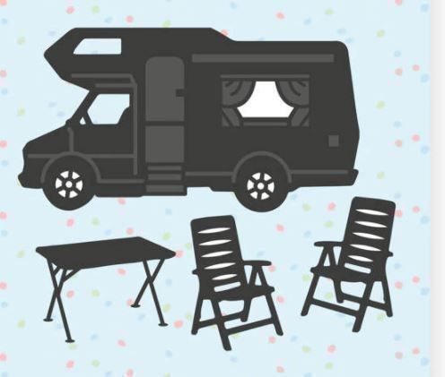 Sciablone: Stanzschablonen-Set Camper Camping  NEU – Nuovo e nell'imballaggio originale da Effretikon venduto da wenuss 1