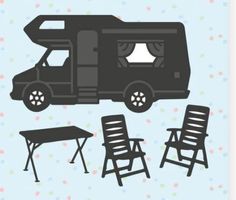 Stanzschablonen-Set Camper Camping  NEU