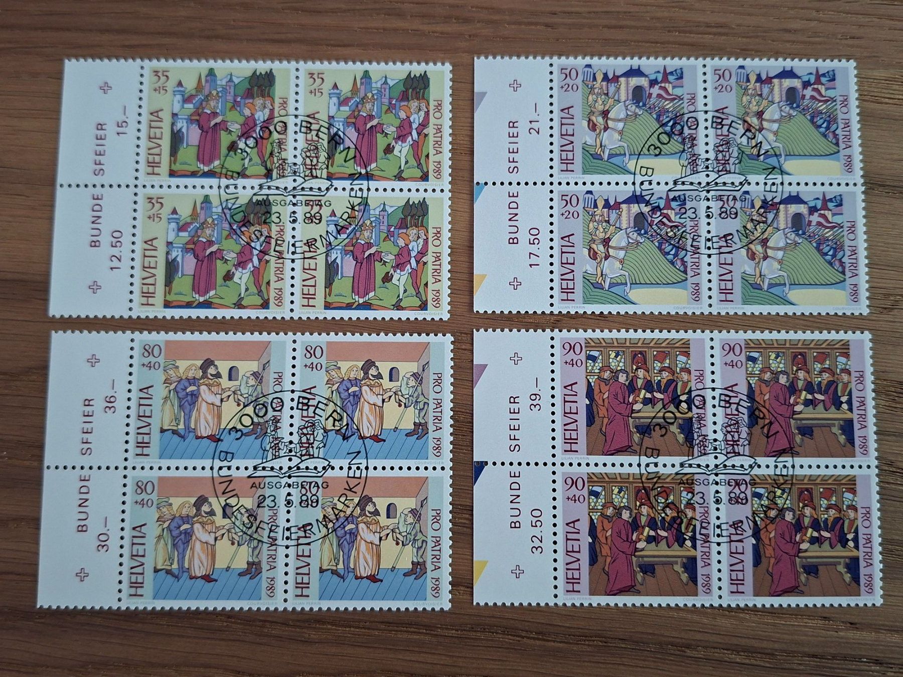 Tutti i francobolli: 4er Blocks: Pro Patria 1989 – Nuovo (secondo la descrizione) da Hinterkappelen venduto da 1399