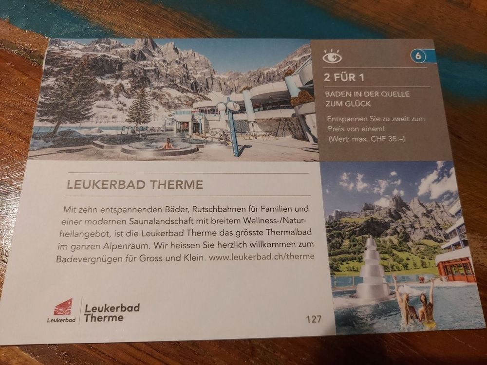 2 für 1 leukerbad Therme (Gebraucht) in Madetswil für CHF 7 – mit ...