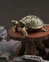 Schildkröte aus Messing mit Steinmotiv, Deko, Top!