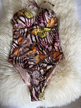 Guess Badeanzug Schmetterling Print Gr S Sommer Neu