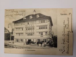 Ansichtskarte Hotel Krone Speicher gelaufen 1908 Rmu