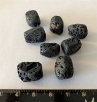Lot 8 perles Lave noire / Lava